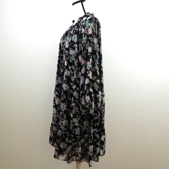 Vince Camuto Floral Dress Women's Plus 3X Black Ruffled - Picture 4 of 8